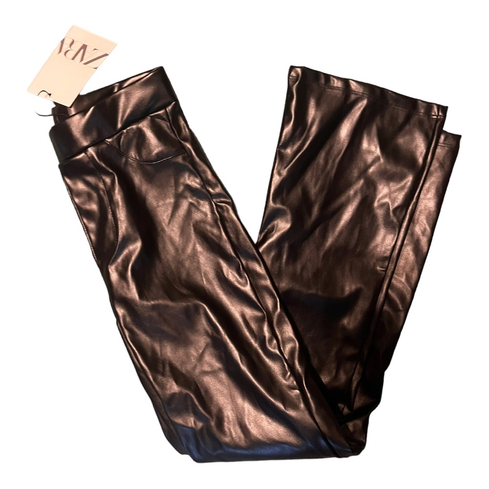 Zara Kids Shiny Black Leggings